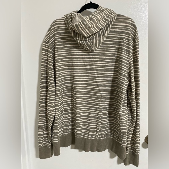 CONVERSE Mens Hoodie Jackets XL Beige Olive Long Sleeve Pullover Pocket Striped. - Picture 4 of 8